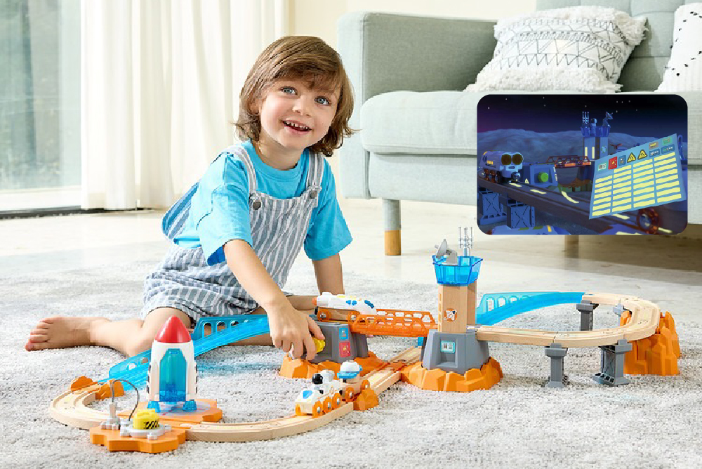 德國 Hape 火星發射火車軌道玩具組